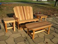 Click to enlarge image  Adirondack Loveseat Glider - Designed for love birds with room for two to curl up in!